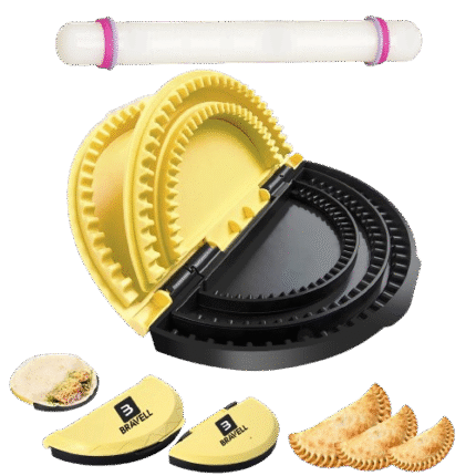 3-in-1 Tortilla Sealer, Tortilla Crimper Includes Free Rolling Pin